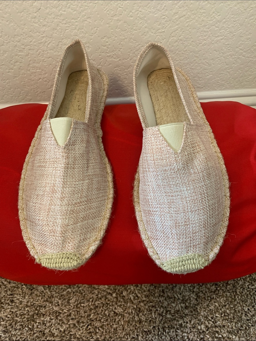 Men’s Casual Slip-On Espadrilles in Light Peach